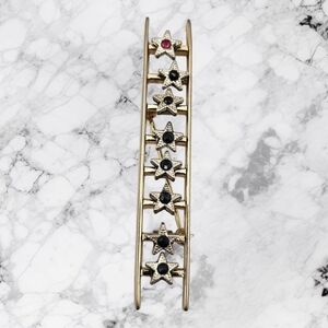 Vintage Mary Kay Gold Tone Metal Ladder to Success Star Brooch Pin Ruby Sapphire